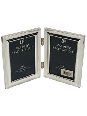 Burnes State Street Double Frame Silverplate Folding for Two 3x5s